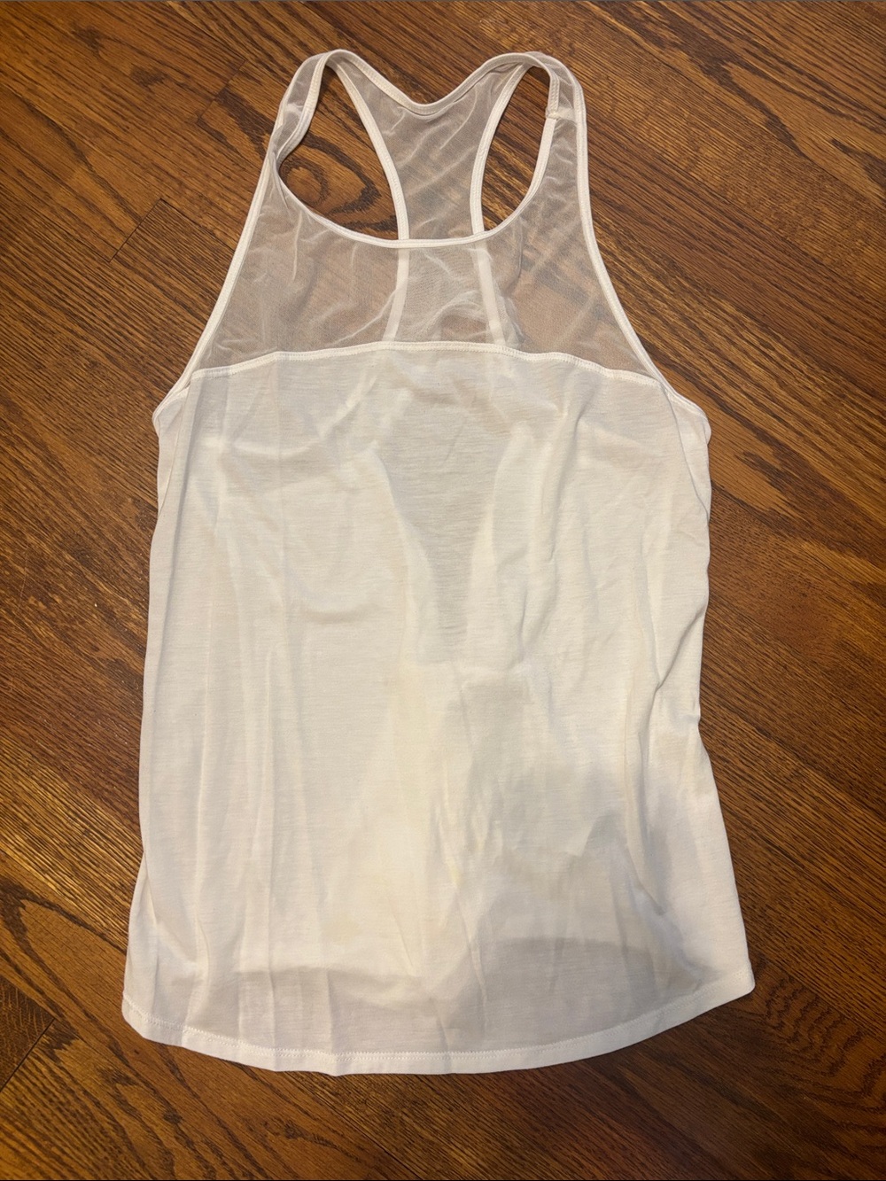 White Racerback Mesh Tank Top